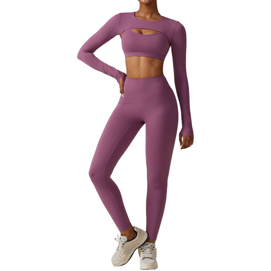 Fall Winter Slimming Yoga Outfit Quick Dry 3 Piece Workout Set for Enhanced Shape and Comfort Style 8347