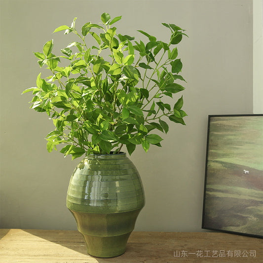 Lifelike Single Stem尖叶 Green Plant Decoration for Home – Perfect Faux Foliage for Living Room, Dining Table, Soft Furnishings, and Photography Props