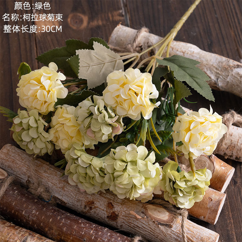 Stunning Faux Flower Bouquet - Small Mums Decorative Arrangement for Home Decor & Wedding Handheld Flowers - Perfect for Wall Plant Decorations - MW55502