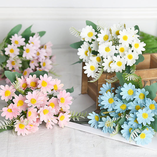 Realistic Artificial Daisy Chamomile Flower Bouquet - Perfect for Home Décor, Living Room Decoration, and Wedding Arrangements - Durable Plastic Faux Flowers for a Charming Touch