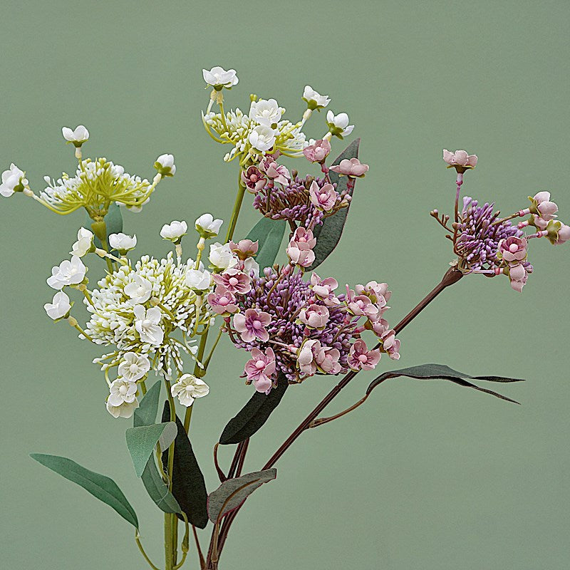 Stunning Faux Floral Arrangement: Sparkling 3-Head Lace Flower for Home Décor, Weddings, and Photography – Perfect Artificial Blossoms for Year-Round Beauty