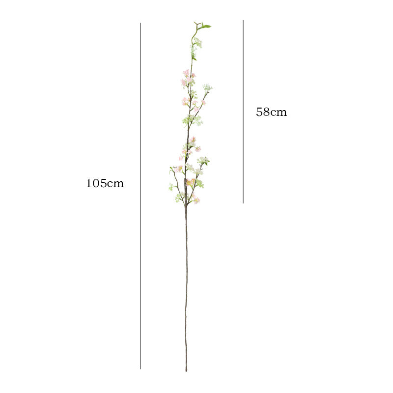 Artificial Snow Willow Branch Flower Bundle - Stunning Silk Cherry Blossom Arrangement for Living Room, Dining Table, and Outdoor Decor