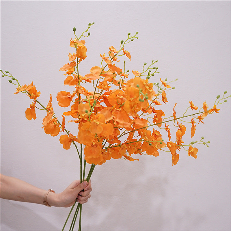 Luxury Touch Realistic Moisture-Resistant Dancing Orchid Artificial Flower Decoration - Perfect for Weddings, Home Decor, and Photography Props