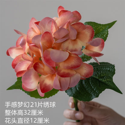 Single Stem 3D Printed Hydrangea Faux Flower – Elegant Home Decor for Living Room or Dining Table, Beautiful Preservation Flower Arrangement