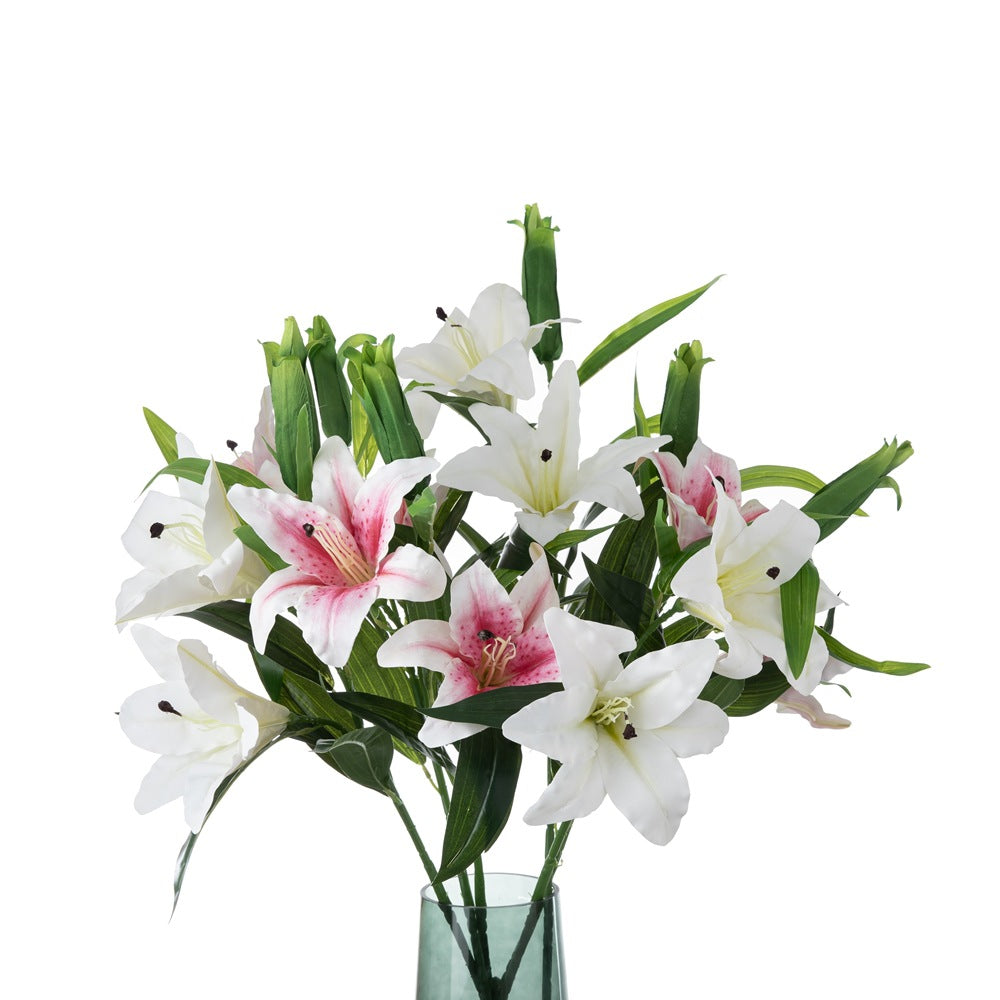 Realistic Perfumed Lily Gel Floral Decor – Elegant Faux Flowers for Weddings & Home Decoration – MW31579