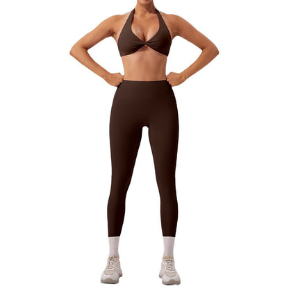 Women's Quick Dry Slim Fit Yoga Set and Comfortable Workout Outfit for Outdoor Running and Fitness Training