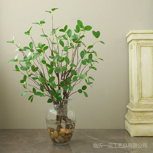 Lifelike Ficus Tree Leaves - Stunning Artificial Greenery for Modern Minimalist Home Décor, Perfect for Living Rooms and Dining Tables, Ideal for Wabi-Sabi Floral Arrangements or Photography Props