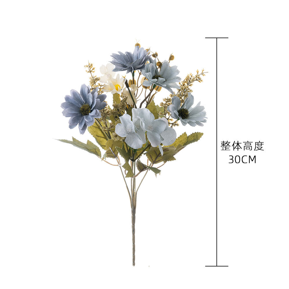 Elegant Faux Flower Bouquet - Snow Dance Mini Daisy & Rose Handheld Floral Arrangement for Home Décor | Perfect for Weddings and Events - Model MW55508