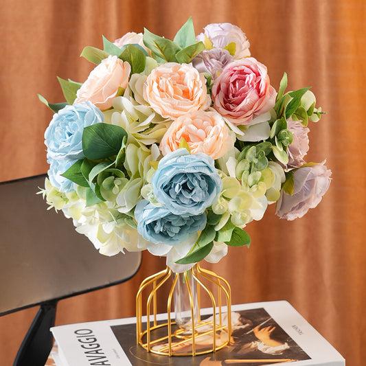 Elegant Korean Style Wedding Bridal Bouquet with Faux Peonies - Perfect for Home Décor, Photography Props, and Special Occasions