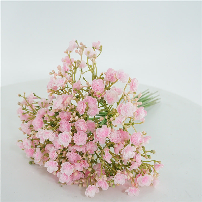 18-Pack Artificial Baby's Breath Flower Bouquet – Fresh and Lively Home Decor for Weddings and Special Occasions – Durable Plastic Floral Arrangement