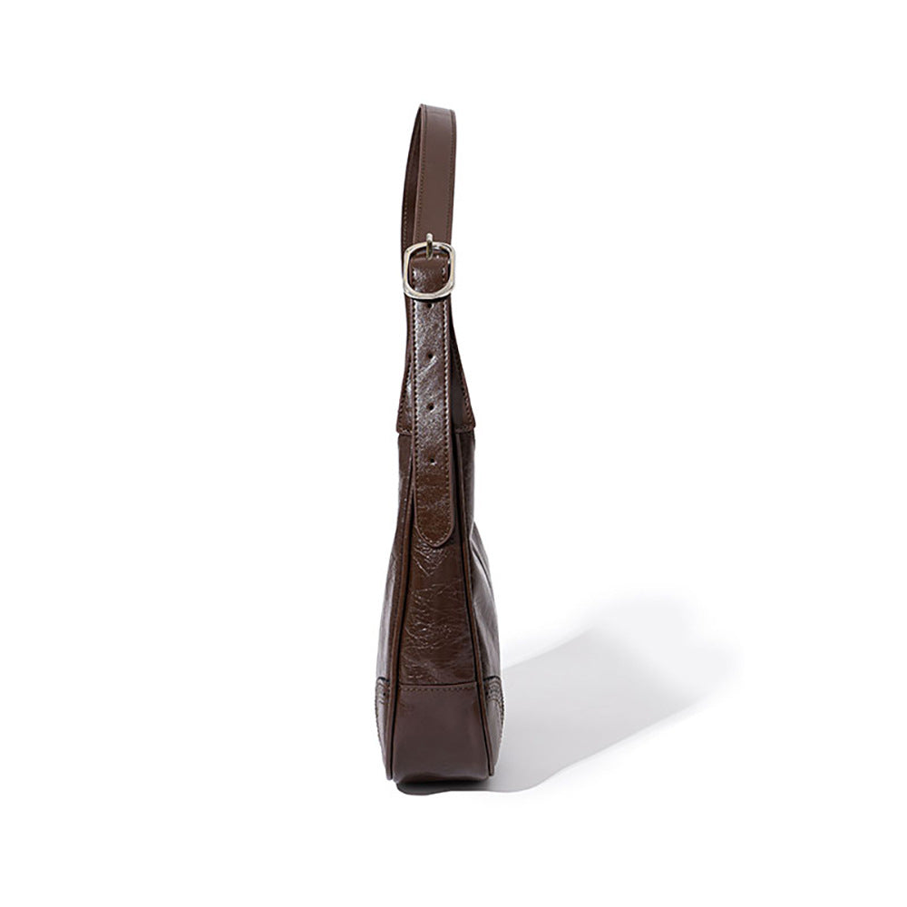 Vintage Inspired Chic Underarm Bag Exclusive Luxury Handbag in Grain Oiled Leather