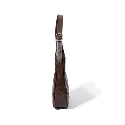 Vintage Inspired Chic Underarm Bag Exclusive Luxury Handbag in Grain Oiled Leather