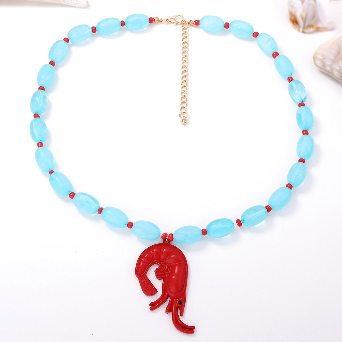 Summer Holiday Ocean-Inspired Alloy Dragon Scale Small Fish Pendant Necklace for Women - Versatile Beach Jewelry Perfect for Every Occasion