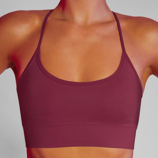 Seamless Spring Summer Knitted Solid Color Sports Bra for Women High Elasticity Fit Ideal for Fitness and Yoga Comfortable and Activewear