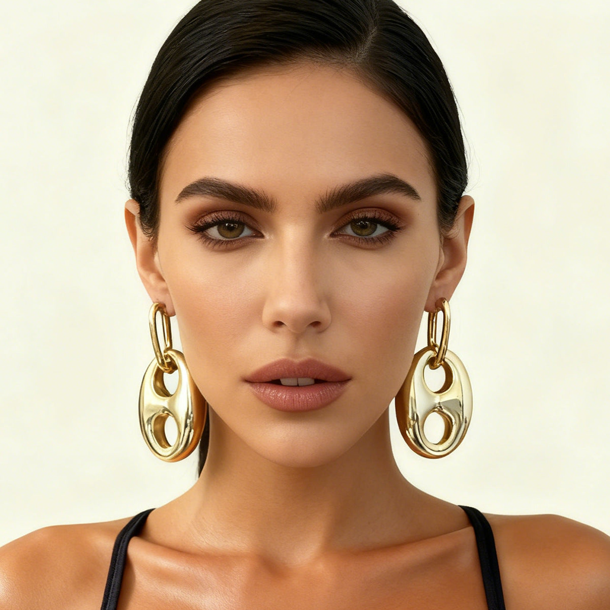 Elegant CCB Pig Nose Pendant Earrings - Chic Luxe Design for Women | Versatile & Unique Trendy Jewelry