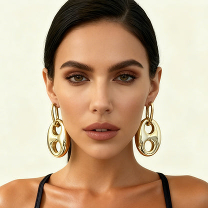 Elegant CCB Pig Nose Pendant Earrings - Chic Luxe Design for Women | Versatile & Unique Trendy Jewelry