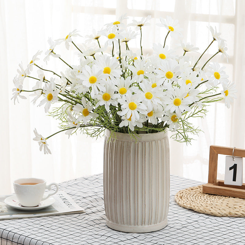 Realistic Faux Daisy Bouquet - 5 Stem Dutch Cosmos & Persian Daisy Flower Arrangement for Weddings and Home Decor