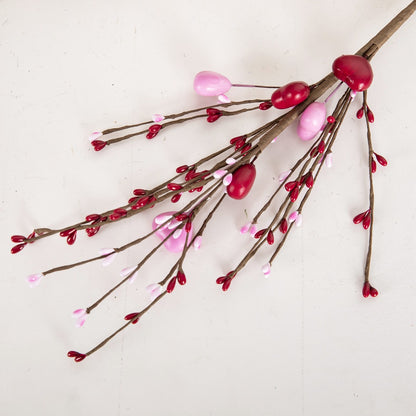 Love Heart Bean Branches - Valentine's Day & Spring Festival Artificial Flowers for Home Decor - Perfect for Weddings & Special Celebrations (CL02001)