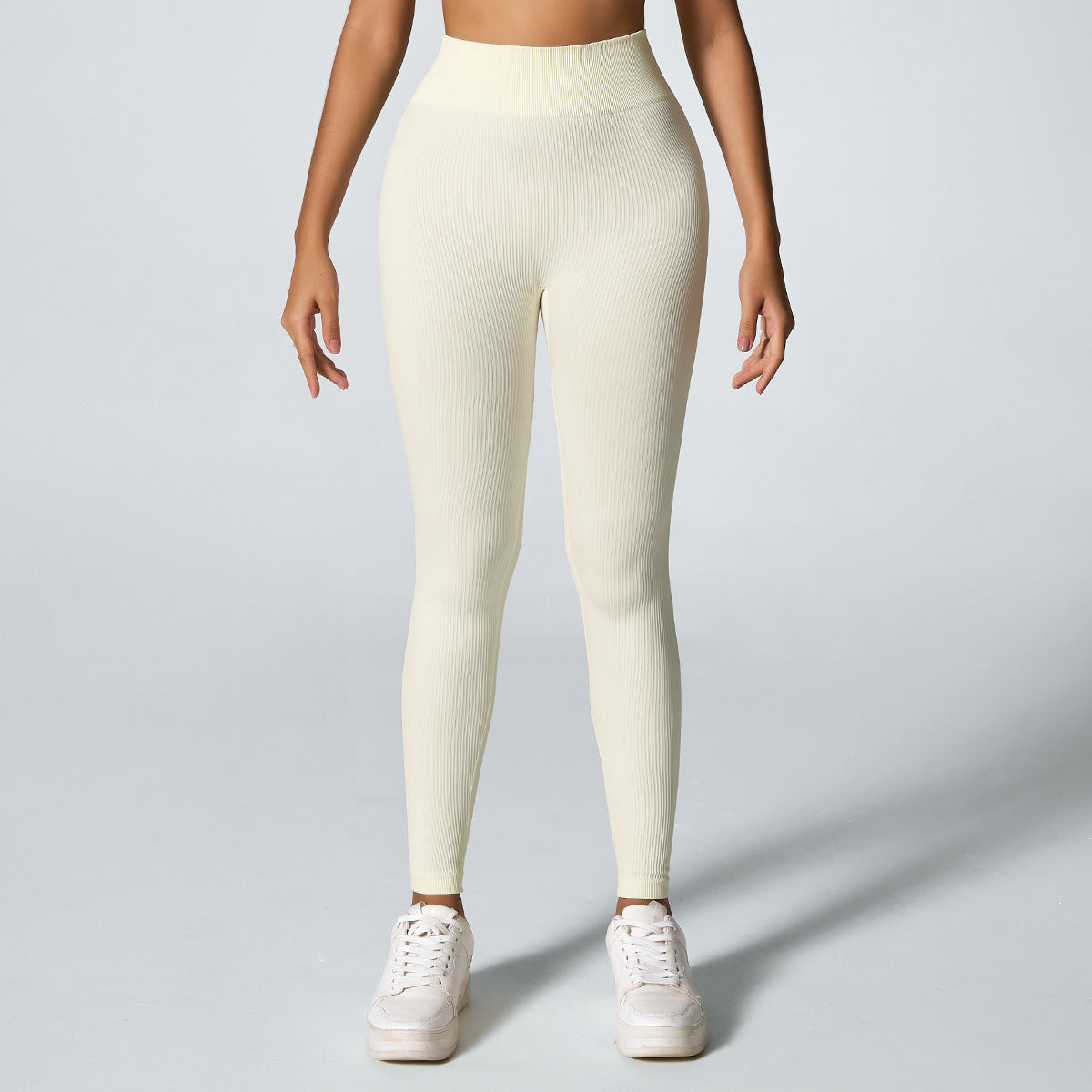 High Waisted Ribbed Yoga Leggings for Women Breathable Stretchy Outdoor Fitness Pants for Enhanced Butt Lift and All Day Comfort