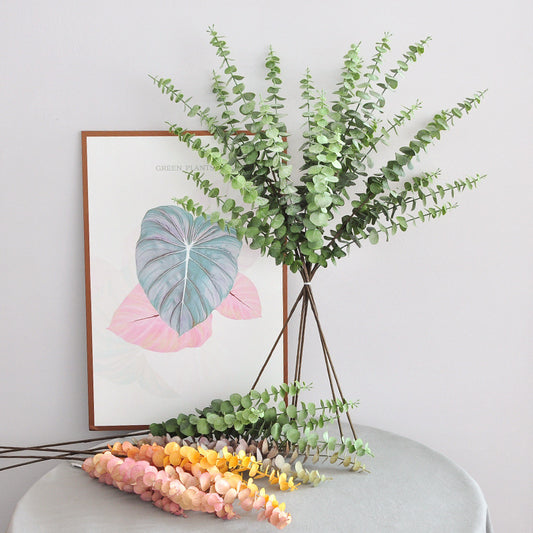 Vibrant 5-Pronged Eucalyptus Foliage - Lifelike Money Leaf Greenery for Home Decor and Wedding Decoration – Long-Stem Colorful Faux Eucalyptus Flowers