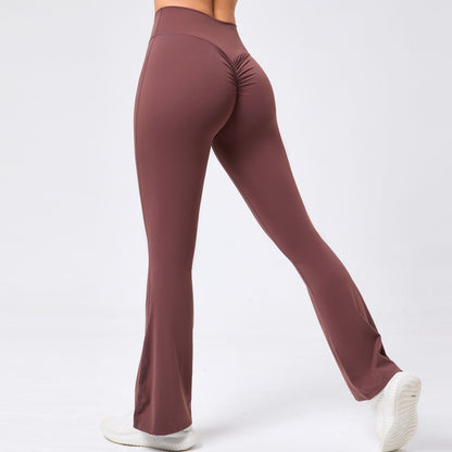 High Waisted Wide Leg Yoga Pants for Women Flattering Bootcut Design Butt Lifting for Dance Gym Workouts Style 9190