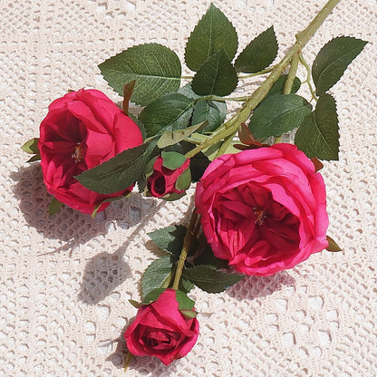 Lifelike Austin Roses - Stunning Single Stem with Multi-Bloom Heads for Home Décor, Weddings, and Model Room Displays - Perfect Artificial Flowers for Timeless Elegance