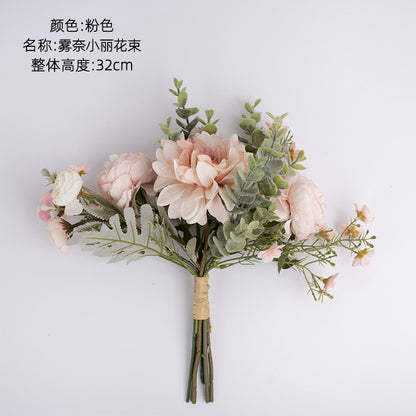 Stunning Faux Flower Bouquet Wall Decoration - Elegant Wreath for Home Décor and Wedding Centerpieces - CF01012