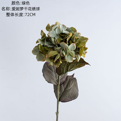 Stylish INS Home Decor: Dried Hydrangea Faux Flowers - Beautifully Realistic Artificial Blooms for Effortless Elegance - Model DY1-4132B