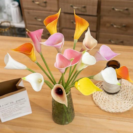 Stunning Faux Calla Lily Arrangement by PUINS - Perfect for Home Decor and Wedding Celebrations - MW01512