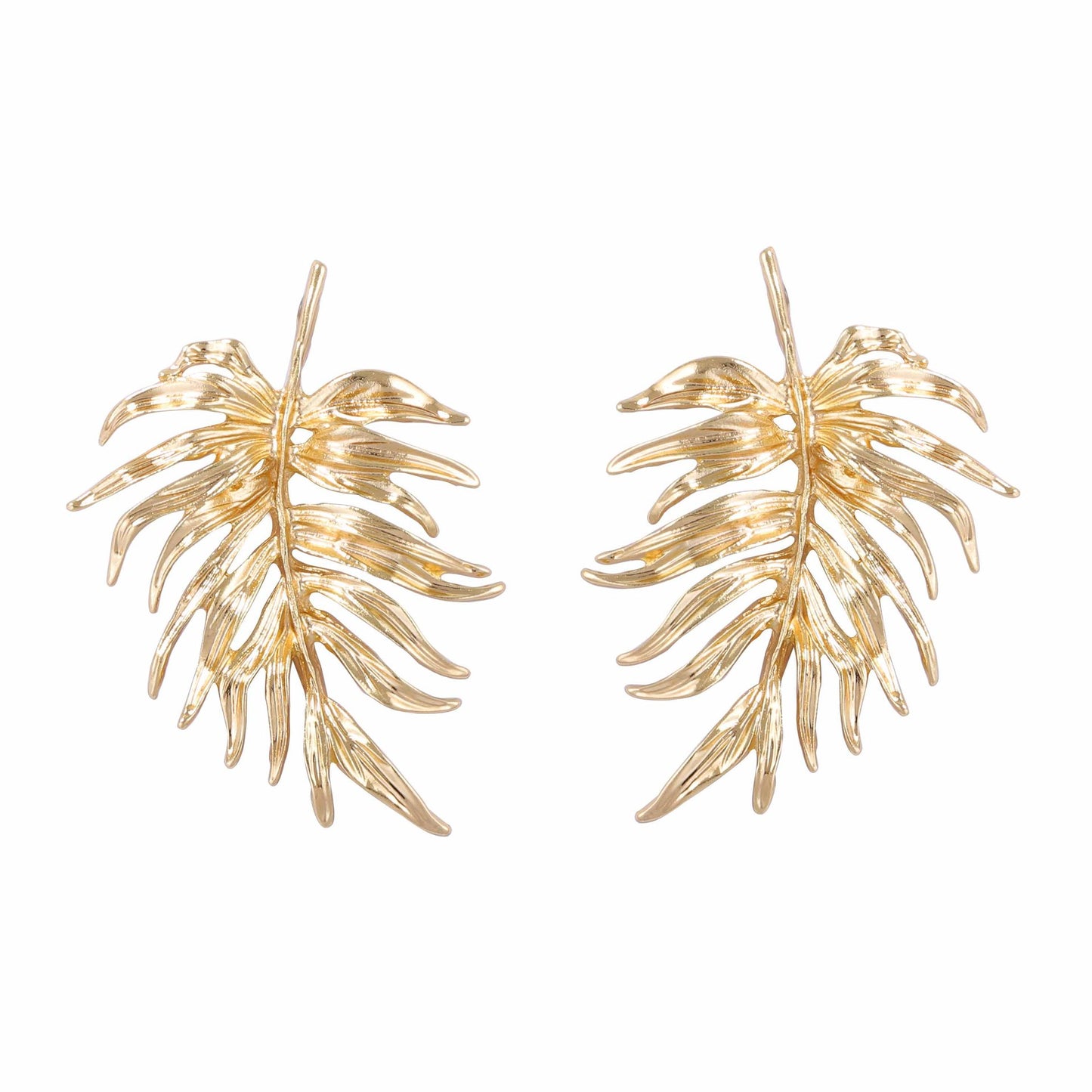 Exquisite Lightweight Luxury Unique Creative Alloy Betel Leaf-Inspired Women's Earrings – Versatile Everyday Accessory for Effortless Style
