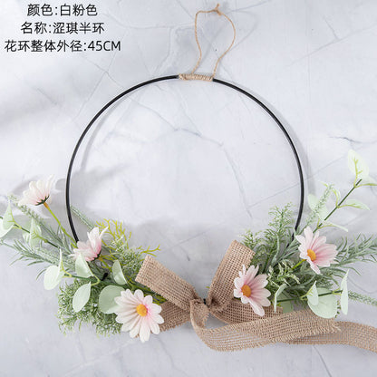 Elegant Half-Circle Faux Flower Arrangement - Stylish Home Decor, Ideal for Wedding Bouquets, Wall Hangings & Interior Design CF01229