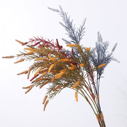 Autumn-Inspired Sage Green Faux Floral Decoration - Single Stem Plastic Pseudo-Basket Grass for Nordic Home Decor and Rustic Wedding Accents