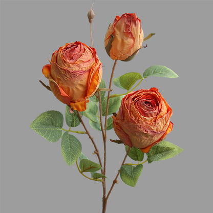 Stunning 3-Head Rose Bouquet – Lifelong Artificial Flowers for Indoor Decor, Perfect for European-Style Weddings, Celebrations, and Photography Props