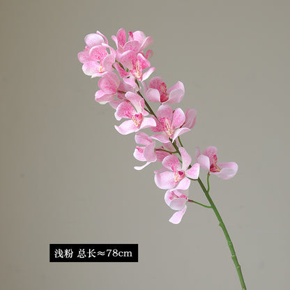 Lifelike East Asian Orchid Plant - Single Stem Artificial Flower for Home Décor, Weddings, and Hotel Arrangements