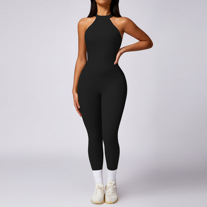 Peach Themed Women's Yoga Jumpsuit for Enhanced Butt Lift and Beautiful Back Design Ideal for Outdoor Running High Performance Stretch Fabric Quick Dry Workout Gear Model 8602