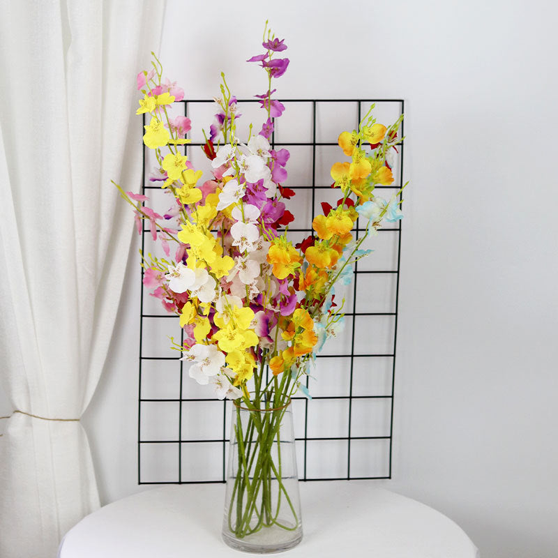 Realistic 5-Branch Dancing Lady Orchid Silk Flower Arrangement - Perfect for Wedding Decorations, Hotel Events, and Home Décor