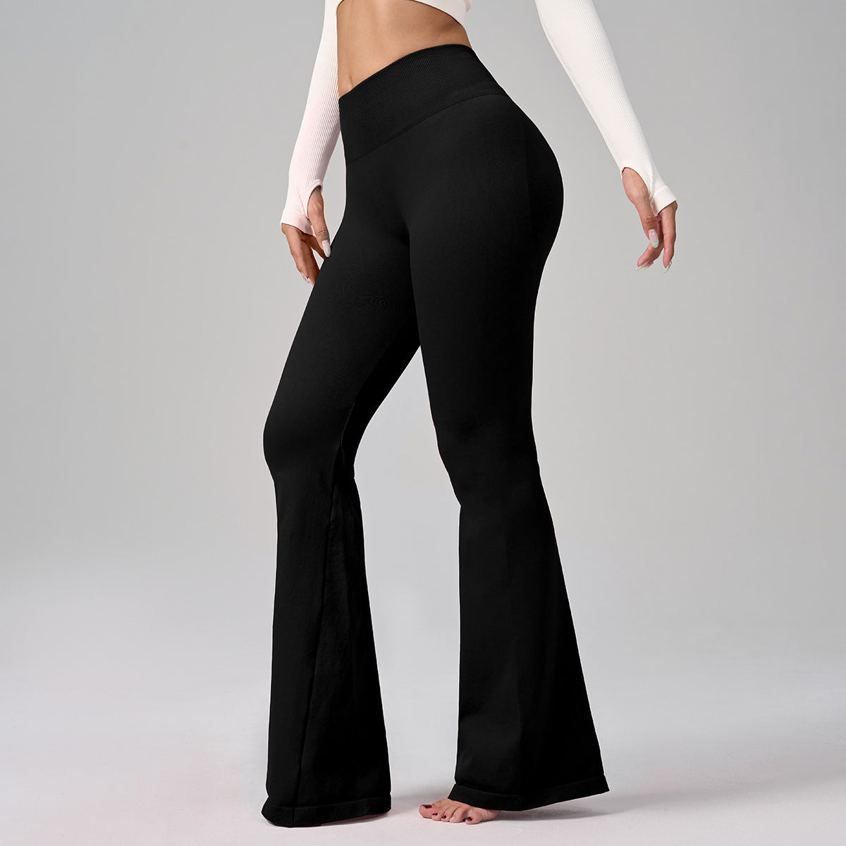 High Waisted Seamless Yoga Bell Bottom Pants for Women Stretchy Quick Dry Workout Leggings for Comfort and Performance