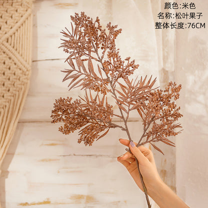 Elegant Wedding Pine Cone Artificial Flowers in INS Style - MW82106 Home Decor with Realistic Appearance & Long-lasting Beauty