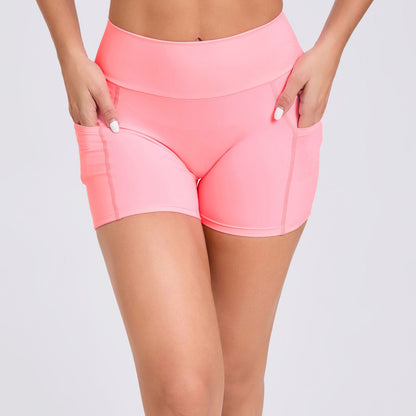 High Waisted Yoga Shorts with Side Pockets Butt Lifting and Comfortable Running Fitness Shorts for Women