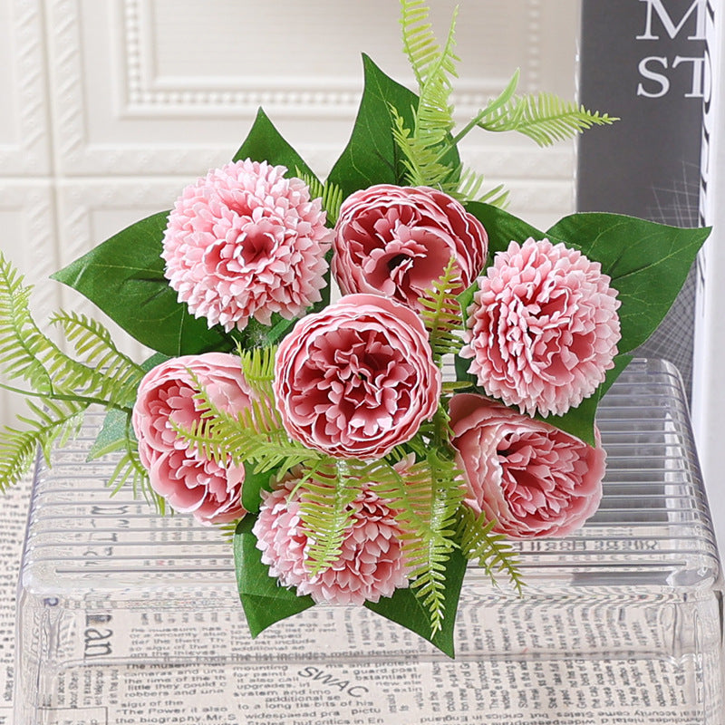 Realistic Peony Ball Chrysanthemum Faux Flowers - Perfect for Wedding Decor, Home Living Room Accents, Photography Props, and Elegant Party Arrangements