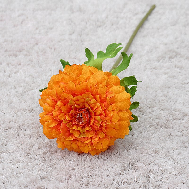 Beautifully Realistic Artificial Flowers: Short-Stemmed Marigolds & Hibiscus for Home Decor, Weddings, Hotels, and Photography