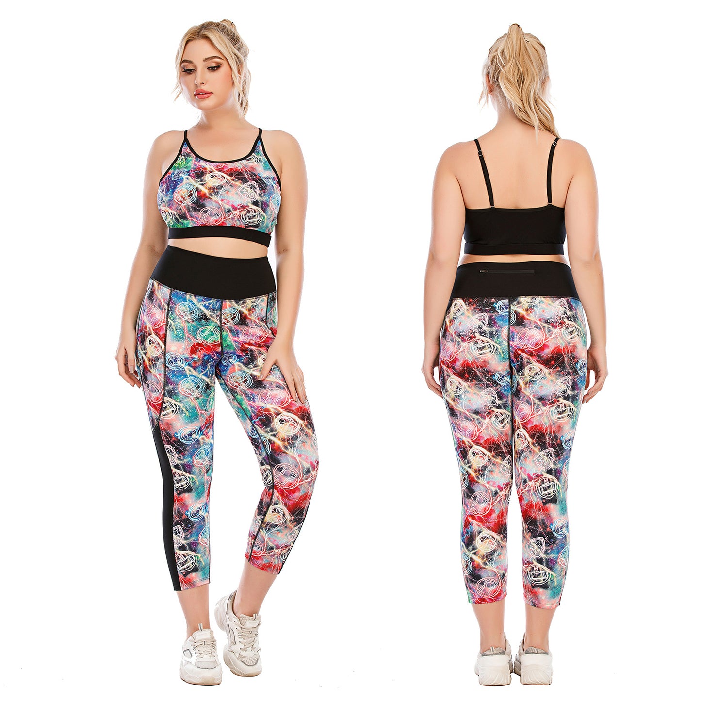 Plus Size Fitness Outfit Set High Performance Yoga Pants and Supportive Sports Bra for Comfort and Style Model No 12081 12082