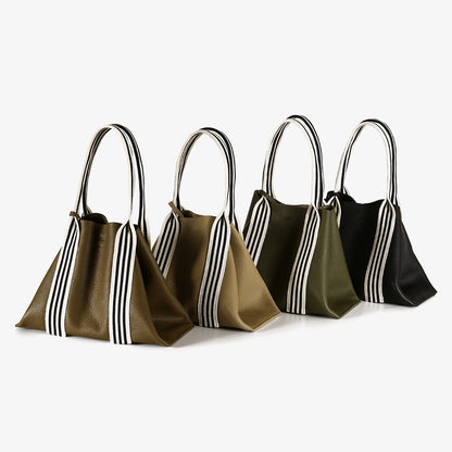 Durable Grain Leather Tote Bag Spacious Vintage Inspired Shoulder Bag for Daily Use