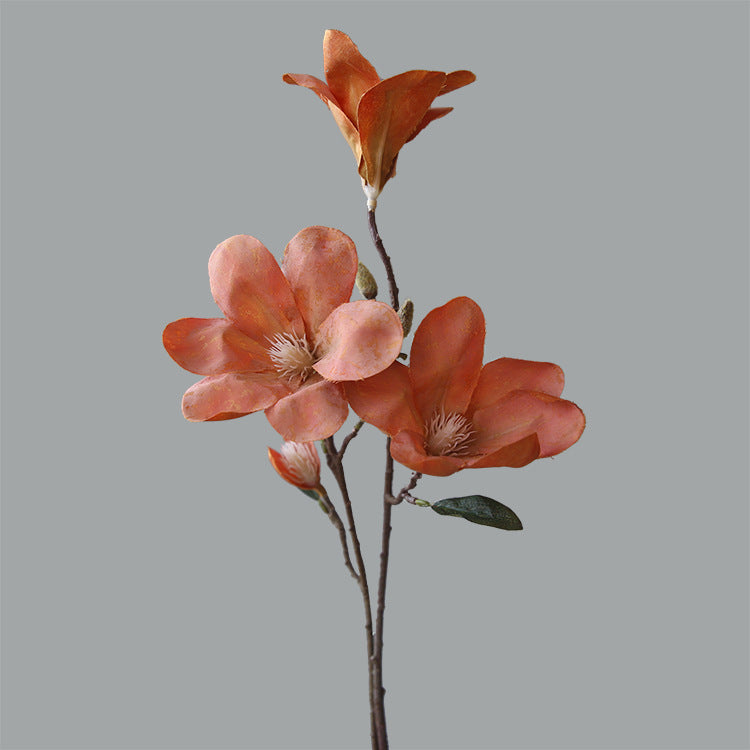 Realistic Magnolia Flower Artificial Decor – Stunning American-Style Table Arrangement for Elegant Home Decoration