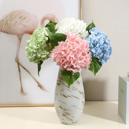 Soft Gel Hydrangea Silk Flower Bouquet - Realistic Home Décor for Living Room - Ideal Faux Floral Arrangement for Elegant Centerpieces and Handheld Bouquets