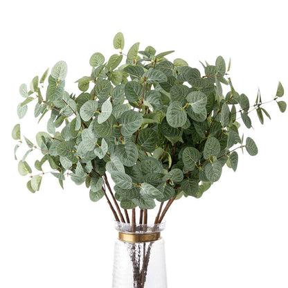 Removable Two-Section Eucalyptus Branch - INS Style Realistic Home Decor & Wedding Faux Flowers MW61216 - Perfect for Elegant Arrangements and Seasonal Decor