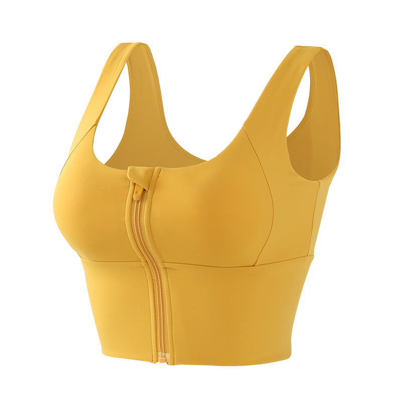 Transform Your Workout with Our Double Sided Fleece Yoga Sports Bra for Women Front Zip Shock Absorbent Support for Running and Gym Activities