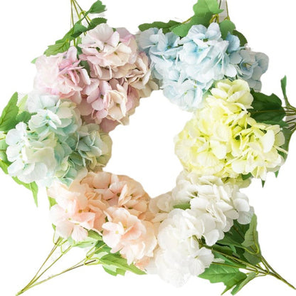 Stunning 5-Branch Silk Hydrangea Artificial Flowers - Realistic Faux Floral Arrangements for Coffee Table Décor, Elegant Table Centerpieces, and Beautiful Silk Flower Bouquets