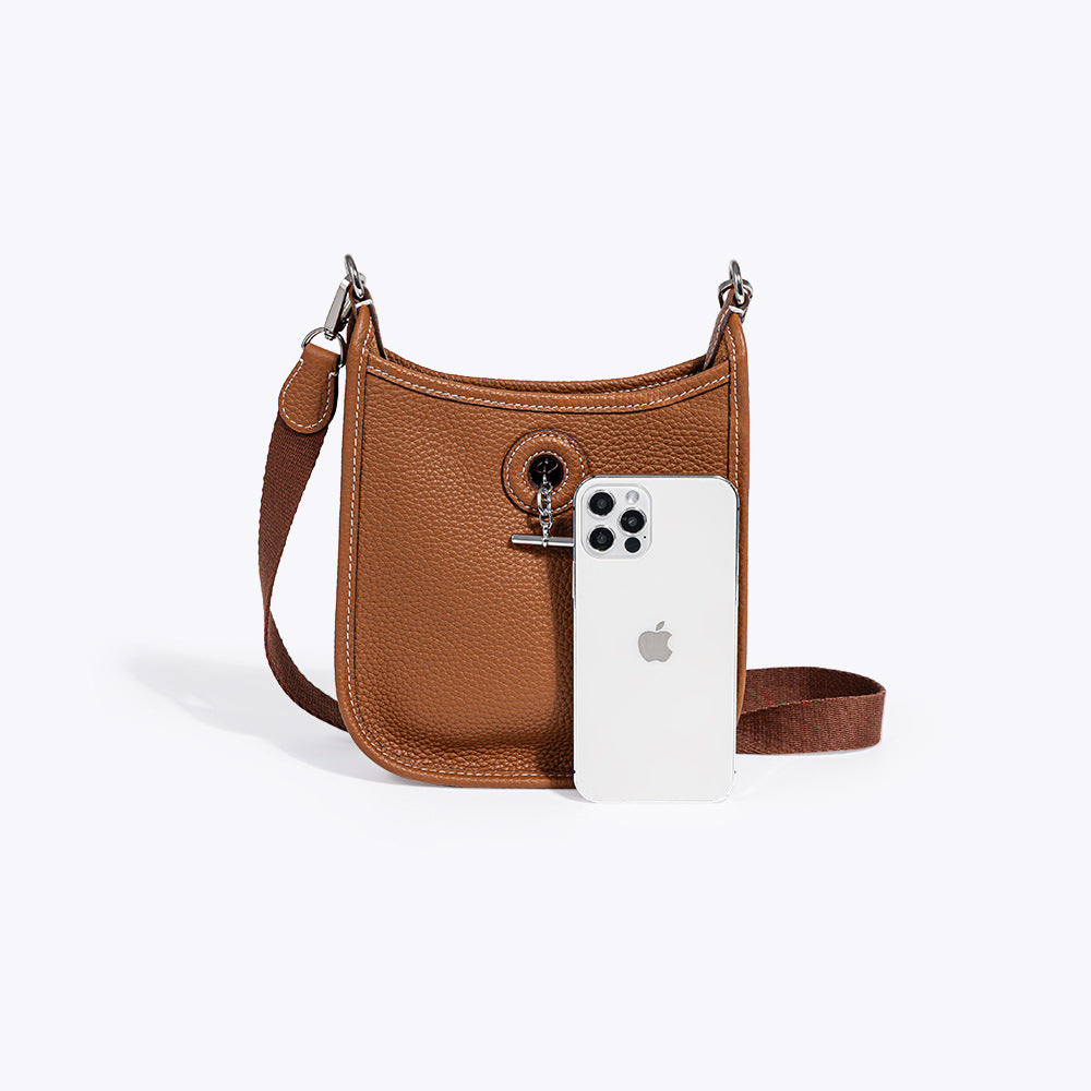 Vintage Vespa Bag Genuine Korean Cowhide Leather Shoulder Bag with Retro Weave for Everyday Use