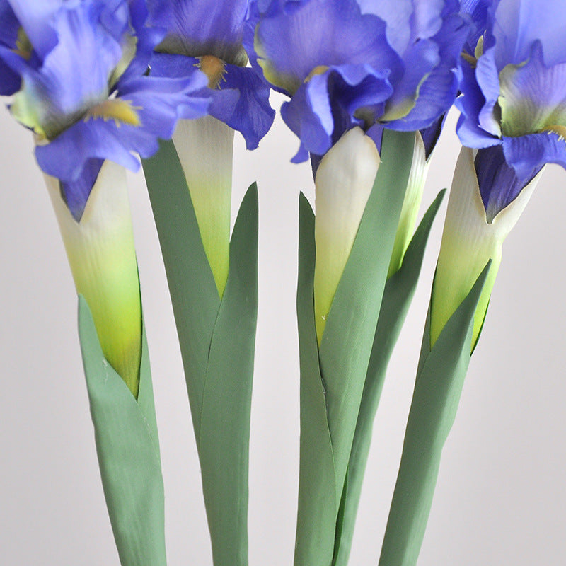 Single Stem Irish-Inspired Faux Flower for Home Décor - Elegant Iris Blossom for Living Room Fresh Floral Arrangement